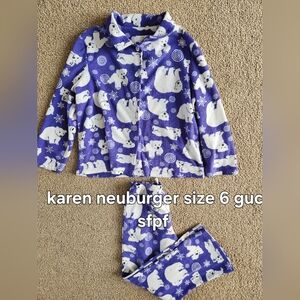 Karen Neuburger Purple Polar Bear Fleece Pajama Set